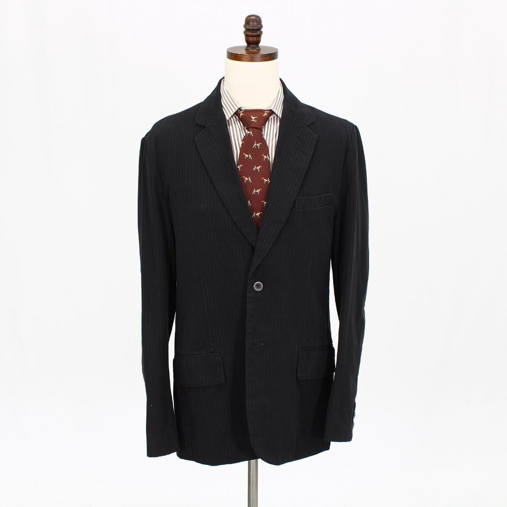 Aeropostale 40L Gray Striped 2-Button Sport Coat Blazer Jacket B964